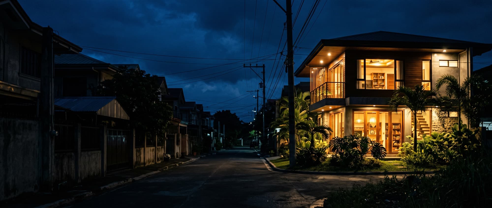 A home powered through a Philippine brownout by a Fortune 9 solar generator